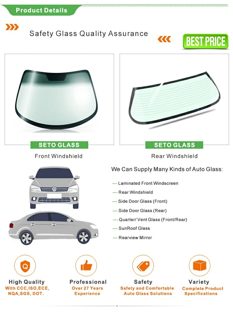Auto Architectural Glass Automotive Parts Glass Door Window for All Marks of Buses / Minibuses / Tractor Cabs