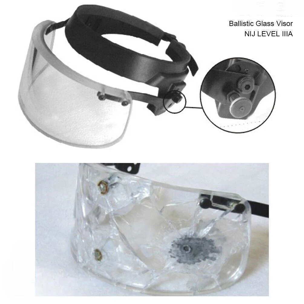 Ballistic Glass Visor Bullet Proof Face Mask for Helmet LVL Iiia 3A